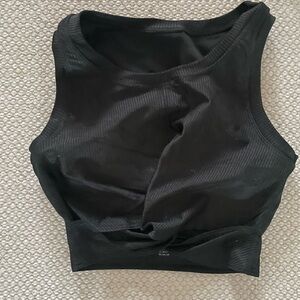 Aerie Black Ribbed Top